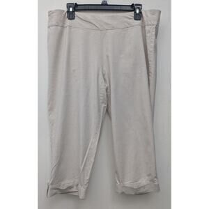 Cathy Daniels Women's Pants Capri Pull On Comfort Linen Rayon Khaki Size XL
